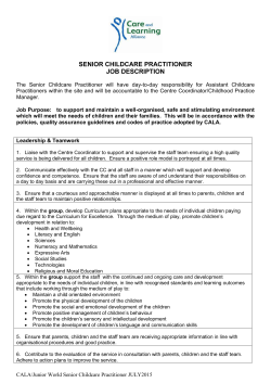 Full Job Description - Care and Learning Alliance