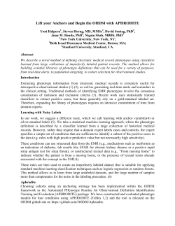 Lift your Anchors and Begin the OHDSI with APHRODITE