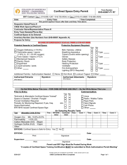 Entry Procedures for Confined Spaces