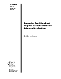 Comparing Conditional and Marginal Direct Estimation of
