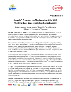 Press Release Snuggle&reg; Freshens Up The