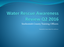 2017 Water Rescue Ops Refresher - Snohomish County Fire Chiefs