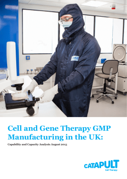 Cell and Gene Therapy GMP Manufacturing in the UK: