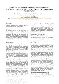 modeling of alcohol fermentation in brewing &ndash; integrated approach
