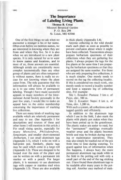 Croat T. B., 1984, The importance of labeling living plants