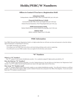 Holds/PERC/W Numbers