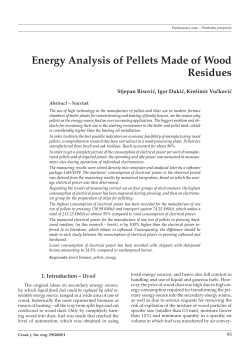 Energy Analysis of Pellets Made of Wood Residues