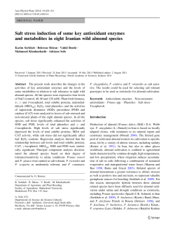 Salt stress induction of some key antioxidant enzymes and