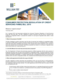 consumer protection (regulation of credit servicing firms)