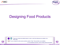 Designing food products