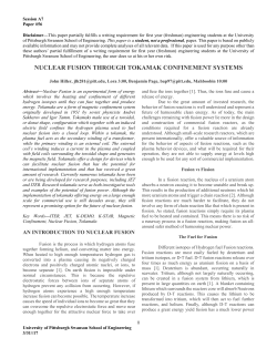 nuclear fusion through tokamak confinement systems