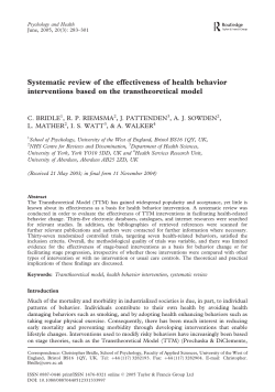 Systematic review of the effectiveness of health behavior