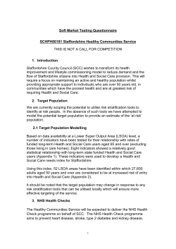 It is proposed that the Healthy Communities