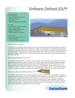 Software Defined IDU Product Brief