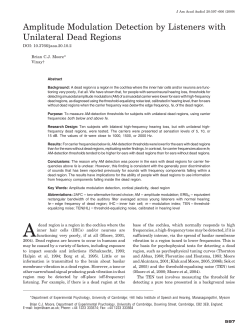 Amplitude Modulation Detection by Listeners with Unilateral Dead