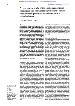 A comparative study of the elastic properties of continuous tear