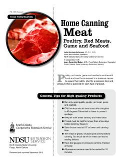 Home Canning Meat Poultry, Red Meats, Game and Seafood