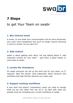 7 Steps to get Your Team on swabr