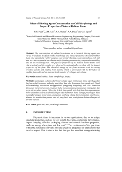 EFFECT OF BLOWING AGENT CONCENTRATION ON CELL