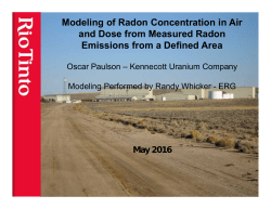 Modeling of Radon Concentration in Air and Dose from Measured