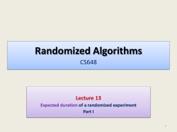 Lecture 13: Partitioning a random experiment into - CSE