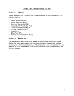 ARTICLE 04 &ndash; Zoning Districts and Map Section 4.1