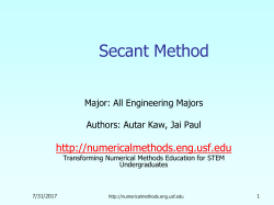 Secant Method Nonlinear Equations