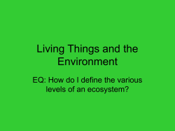 Living Things and the Environment