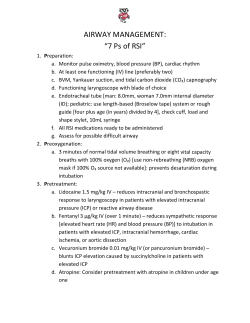 AIRWAY MANAGEMENT: “7 Ps of RSI”