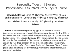 Personality Types and Student Performance in an