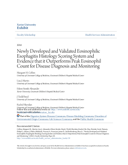 Newly Developed and Validated Eosinophilic Esophagitis