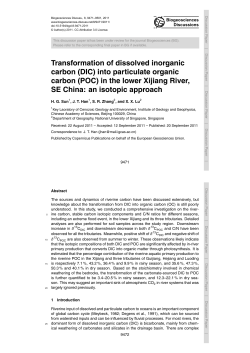 Transformation of dissolved inorganic carbon (DIC) into particulate
