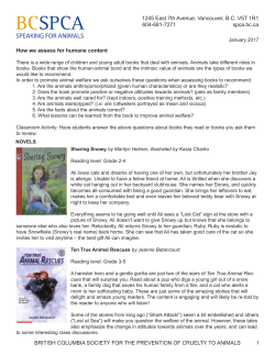 BRITISH COLUMBIA SOCIETY FOR THE PREVENTION