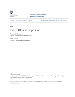 The RFID value proposition - Research Online