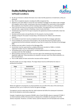 self build &ndash; schedule of costs