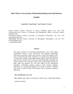 Bank Market Concentration, Relationship Banking and Small