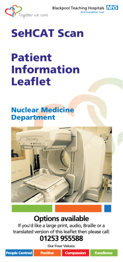 SeHCAT Scan Patient Information Leaflet