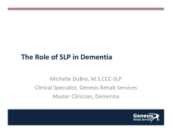 The Role of SLP in Dementia