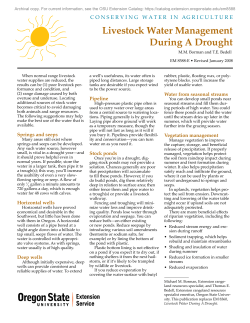 Livestock Water Management During a Drought, EM 8588
