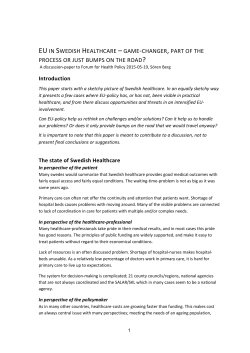 EU IN SWEDISH HEALTHCARE &ndash; GAME