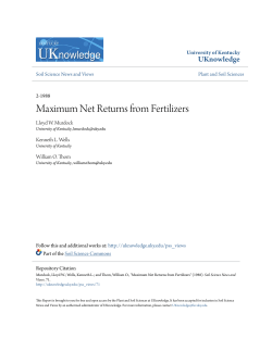 Maximum Net Returns from Fertilizers - UKnowledge