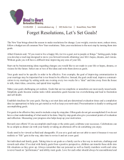 Forget Resolutions, Let`s Set Goals!