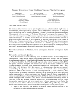 Students` Reinvention of Formal Definitions of Series and Pointwise