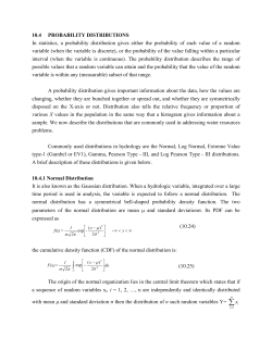 10.4 PROBABILITY DISTRIBUTIONS In statistics, a probability