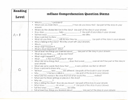 mClass Comprehension Question Stems G