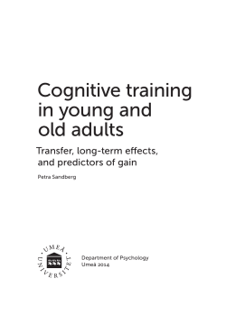 Cognitive training in young and old adults