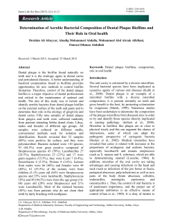 Determination of Aerobic Bacterial Composition of Dental Plaque