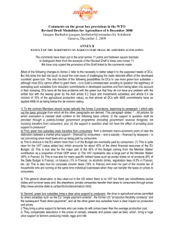 Comments on the green box provisions in the WTO Revised Draft