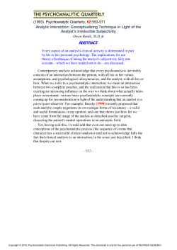 Analytic Interaction: Conceptualizing Technique in Light of the