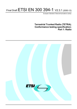 EN 300 394-1 - V2.3.1 - Terrestrial Trunked Radio (TETRA
